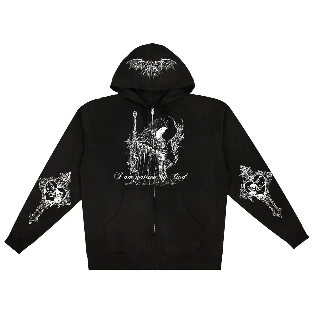 I Am Written By God Zip-Up Hoodie